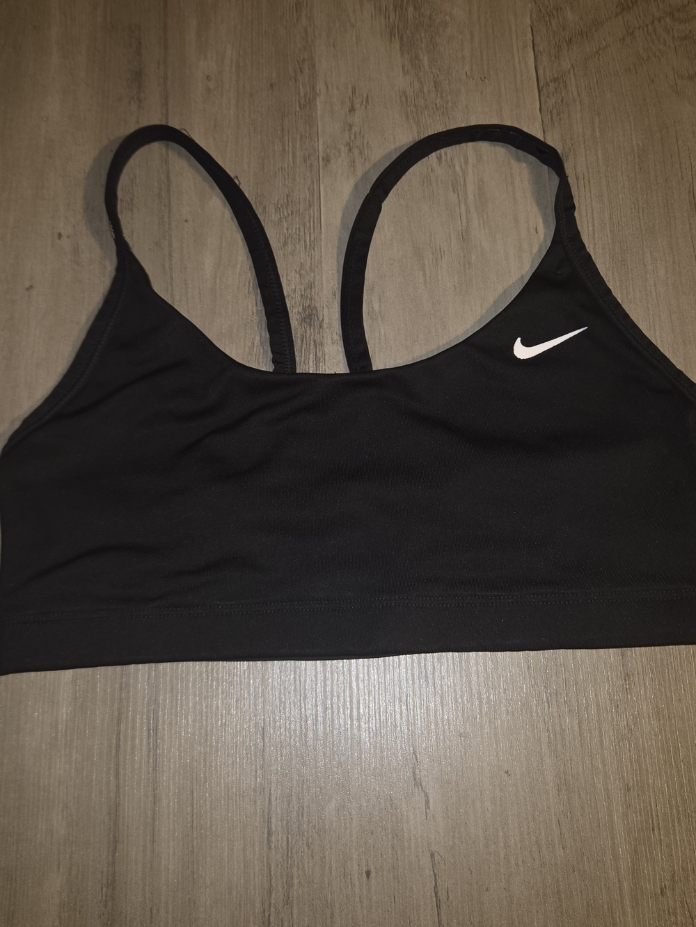 Nike Black Sports Bra with White Swoosh - Thin Straps